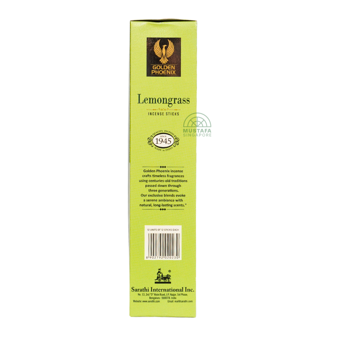 Golden Phoenix Lemongrass Incense Sticks 12-in-1