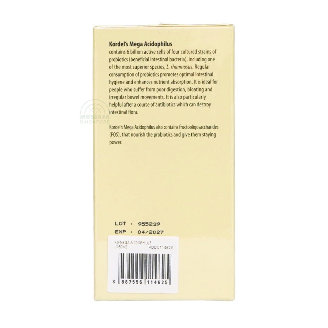Kordel's Mega Acidophilus 6 Billion Active Cells 2 x 50 capsules