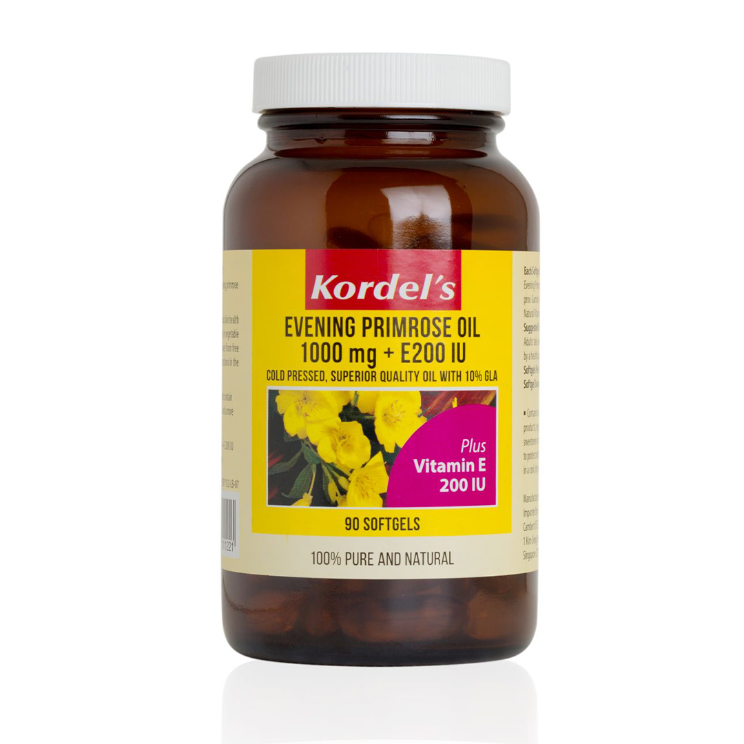 Kordel's Evening Primrose Oil 1000mg + E200 IU (90 Softgels)