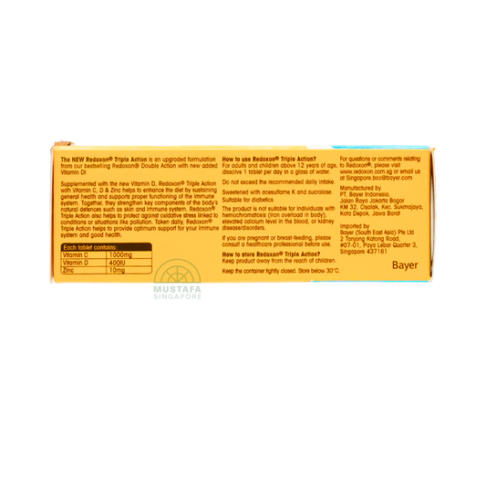 Redoxon Orange Vitamin C, D and Zinc Triple Action 10 Effervescent Tablets
