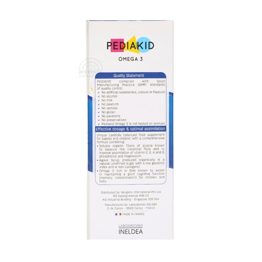 PEDIAKID Omega 3 Lemon Cola Flavor 125ml syrup