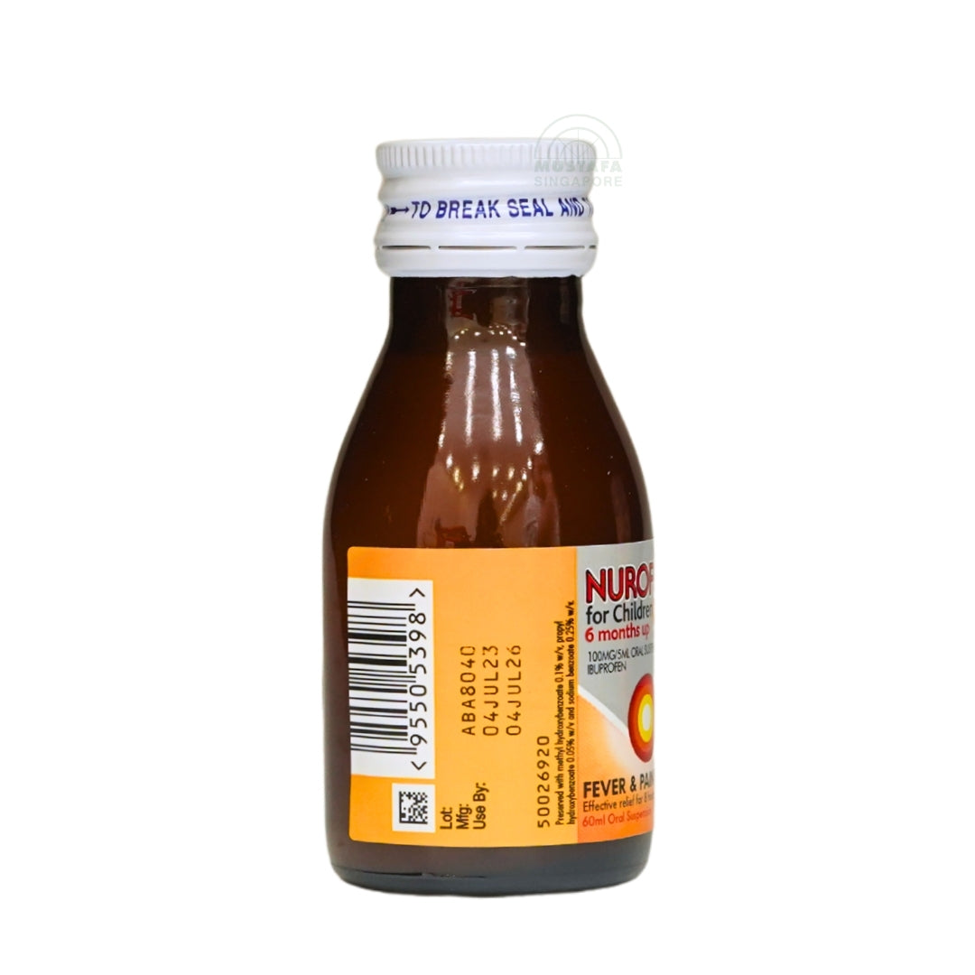 Nurofen Ibuprofen for Children Fever and Pain Relief Orange Flavoured 60ml