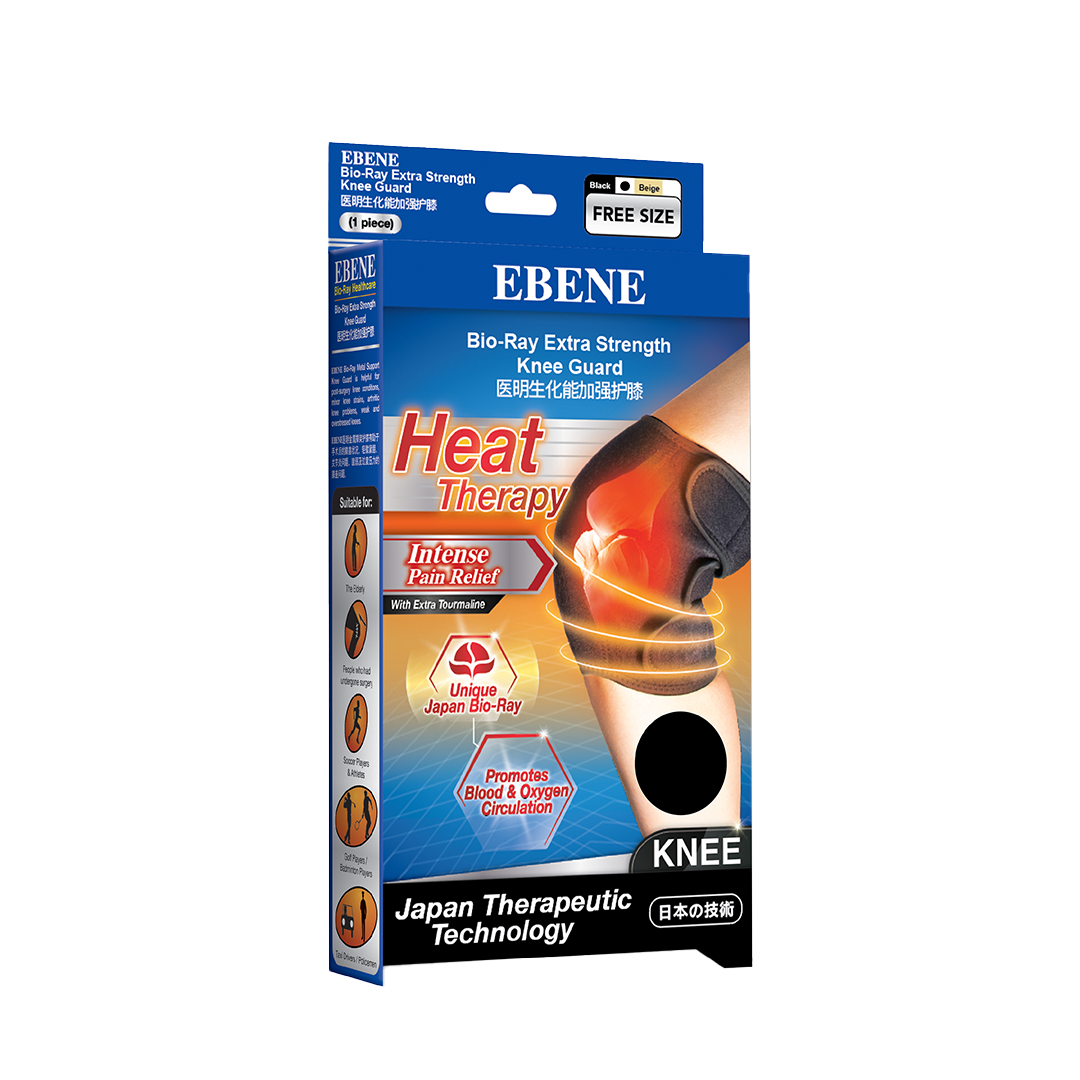 Ebene Bio-Ray Extra Strength Knee Guard Free Size (Black)