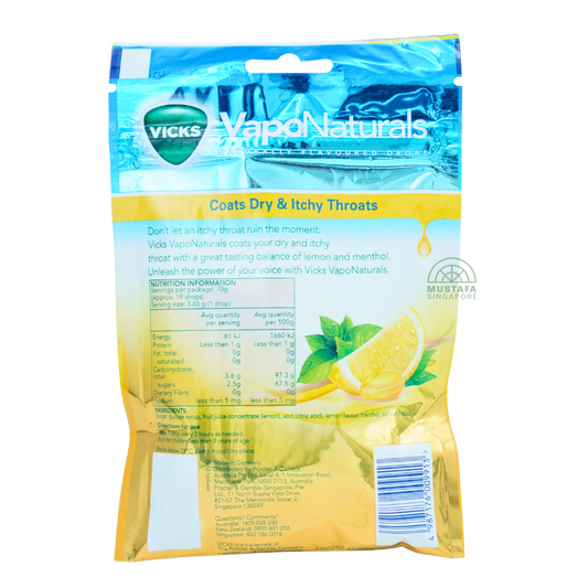 VapoNaturals Naturally Flavoured Drops Lemon Menthol Flavour 70g
