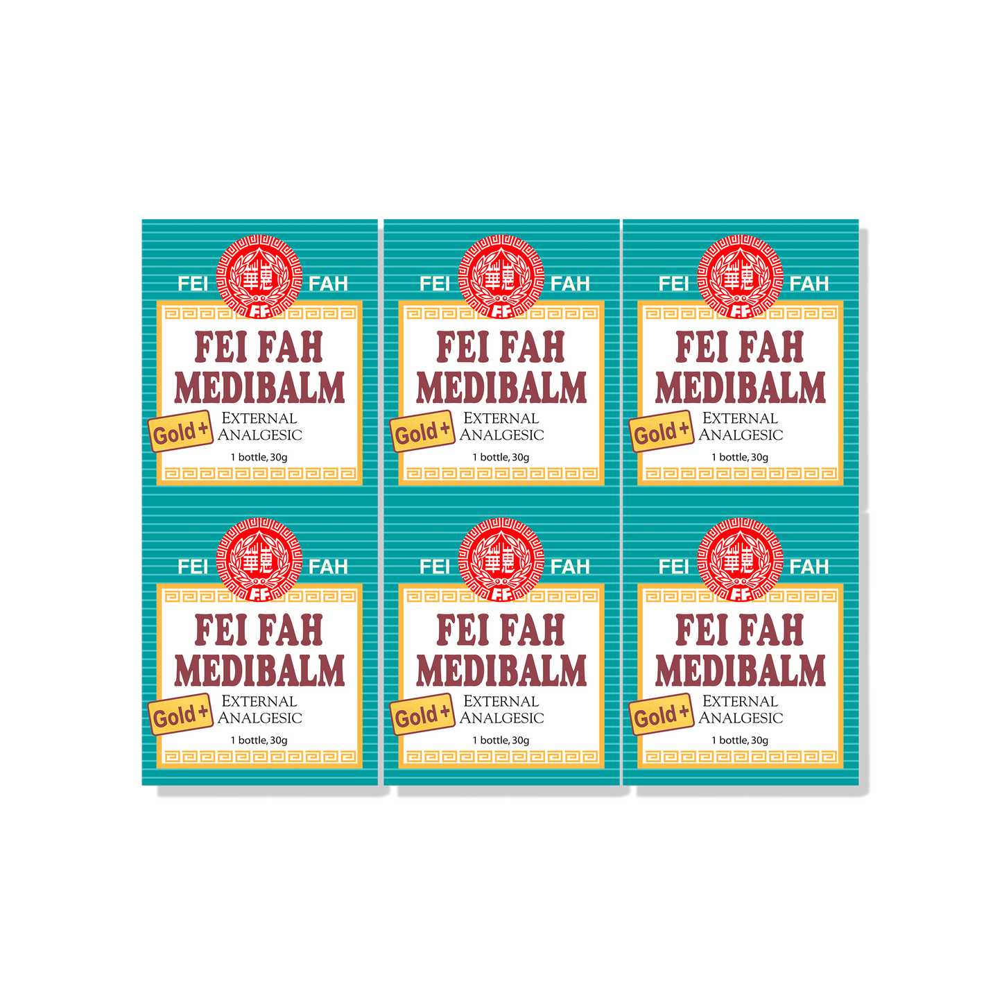 Fei Fah Medibalm Balm (Gold+) 30gm x 6
