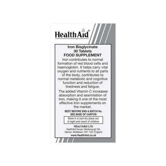 HealthAid Iron Bisglycinate Tablets 30s HealthAid Iron Bisglycinate Tablets 30s
