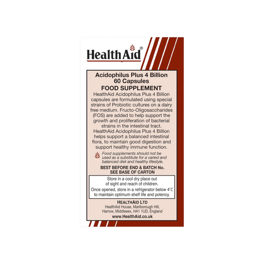 HealthAid Acidophilus Plus 4 Billion Vegicap 60s HealthAid Acidophilus Plus 4 Billion Vegicap 60s