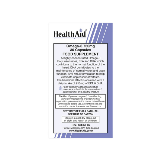 HealthAid Omega 3 750mg Capsules 60s HealthAid Omega 3 750mg Capsules 60s