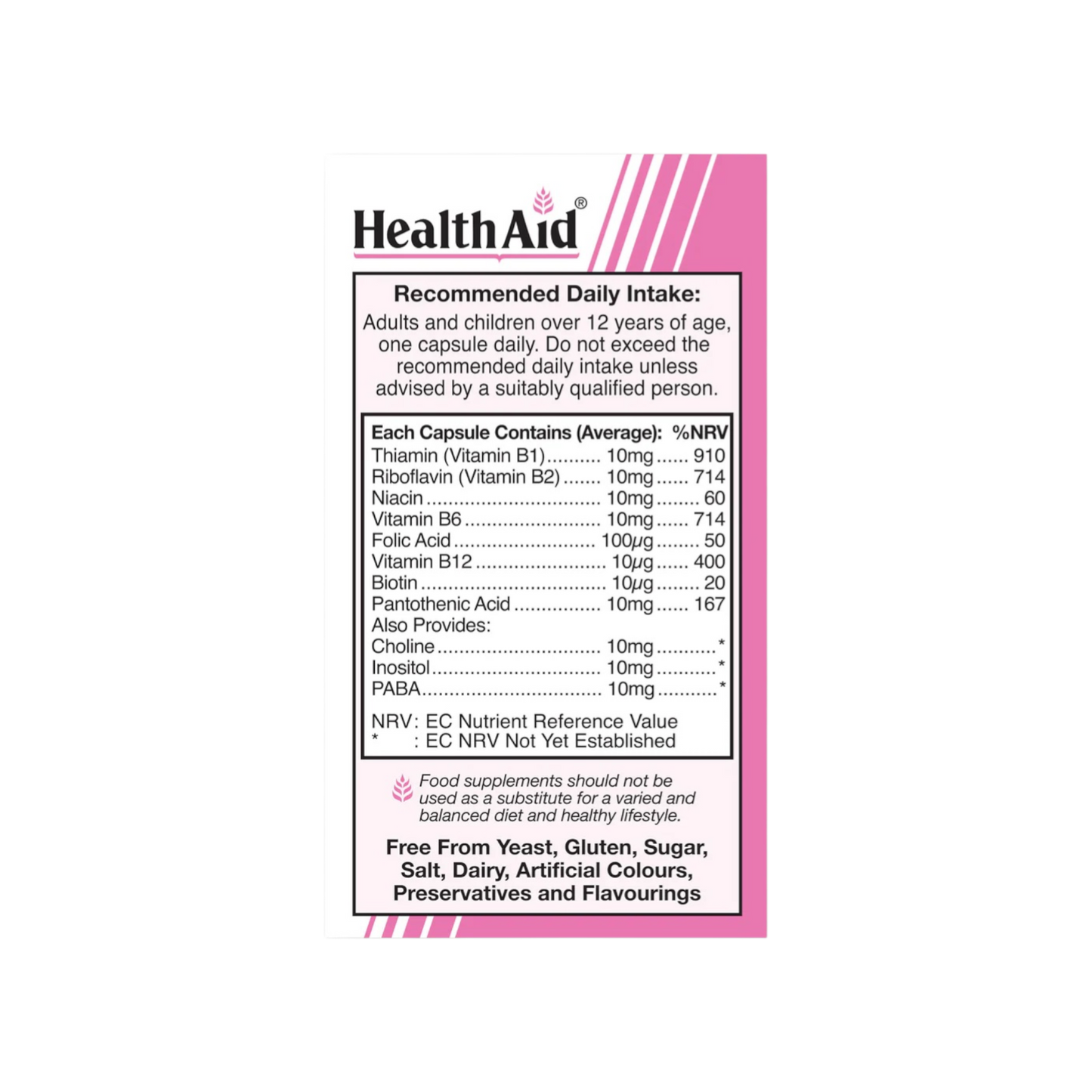 HealthAid Vitamin B Complex Supreme Caps 30s