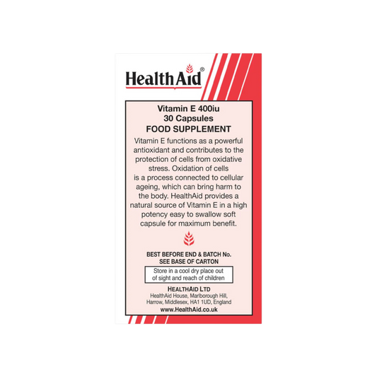 HealthAid Vitamin E 400iu Natural Caps 60s HealthAid Vitamin E 400iu Natural Caps 60s