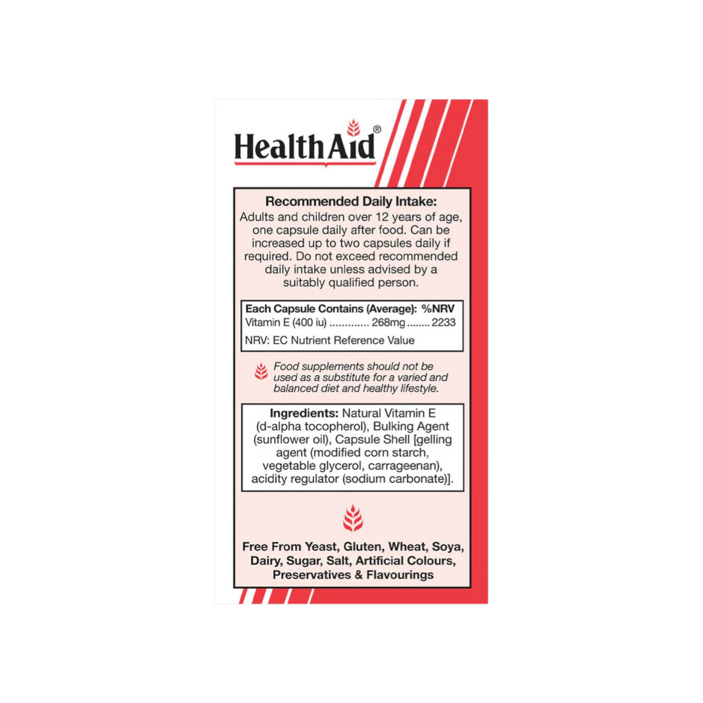 HealthAid Vitamin E 400iu Natural Caps 60s