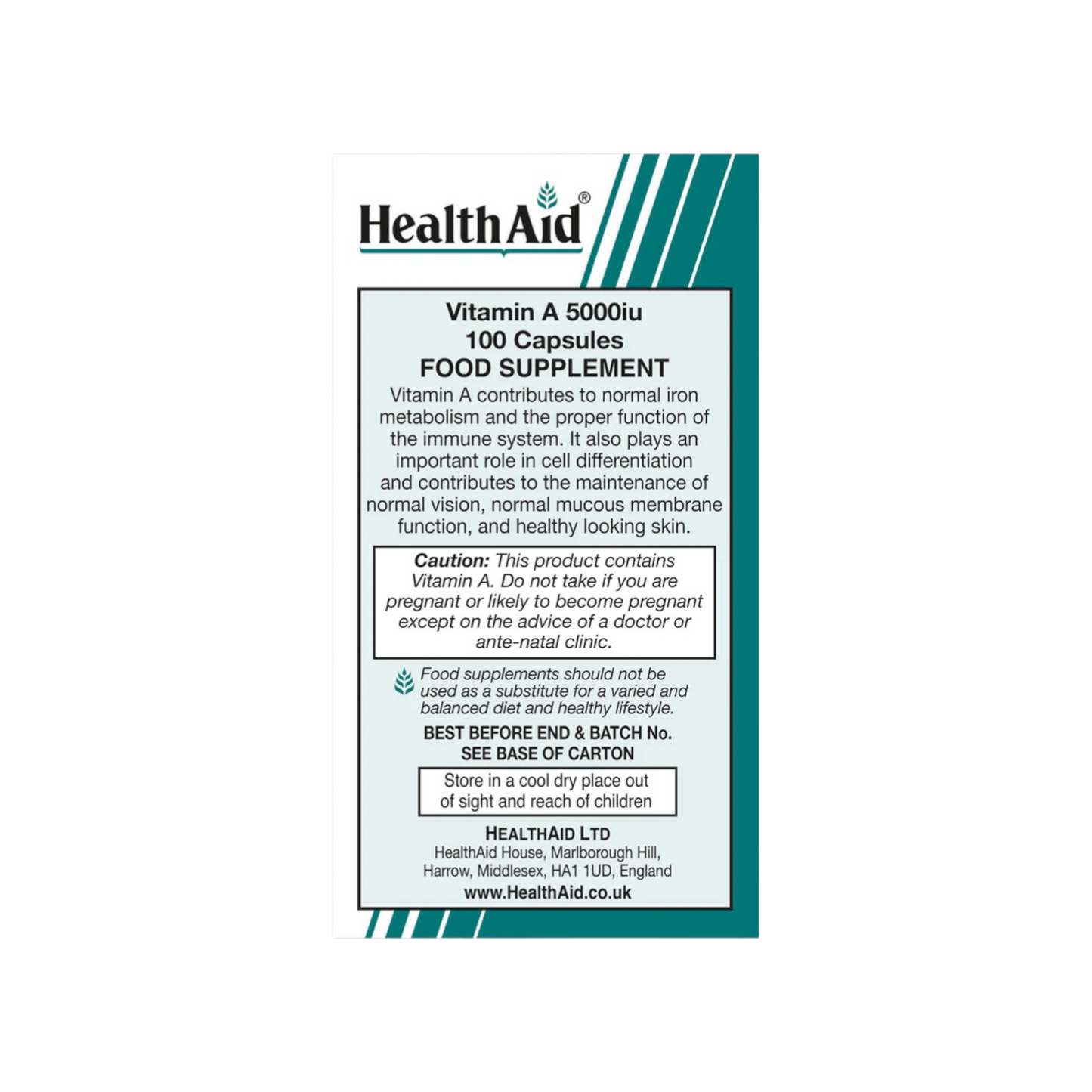 HealthAid Vitamin A 5000iu Capsules 100s