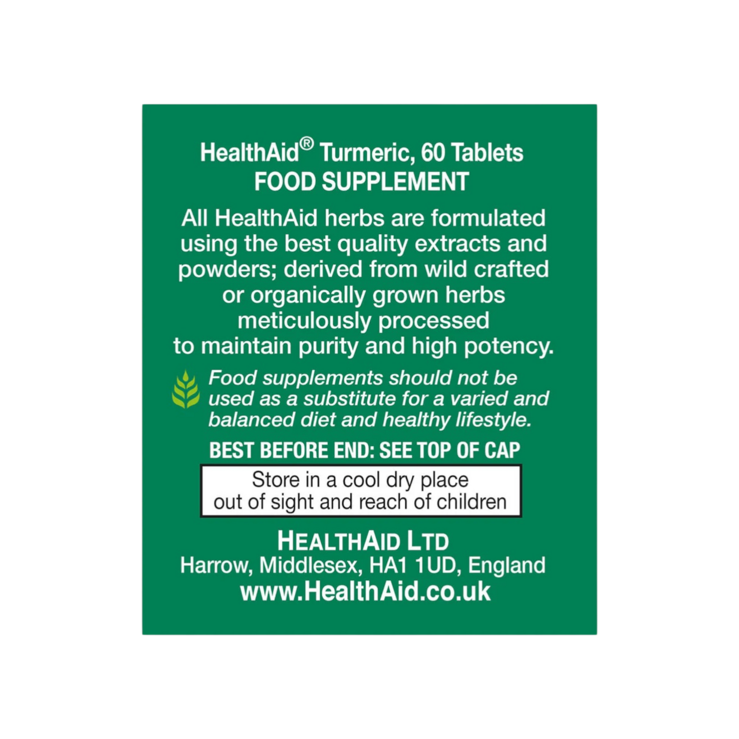 HealthAid Turmeric 750mg Tablets 60s
