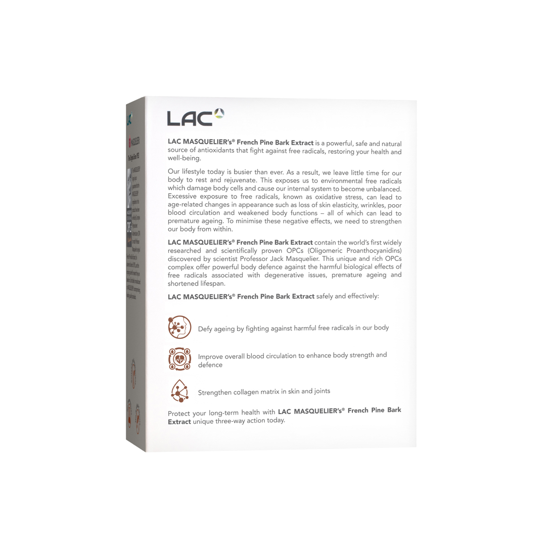 LAC Masquelier's French Pine Bark Extract Antioxidant Supplement 100mg x 175 Tablets