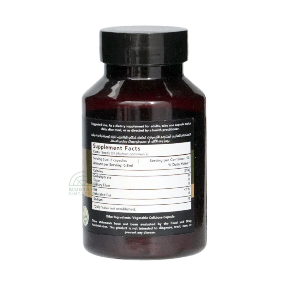Castor Seeds Oil Capsule (Stimulant Laxative) 50 capsules