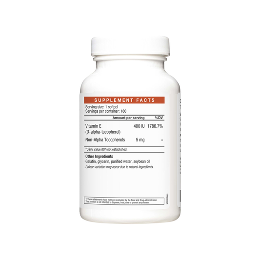 LAC Vitamin E Antioxidant Support 400 IU Mixed Tocopherols x 180 Capsules LAC Vitamin E Antioxidant Support 400 IU Mixed Tocopherols x 180 Capsules