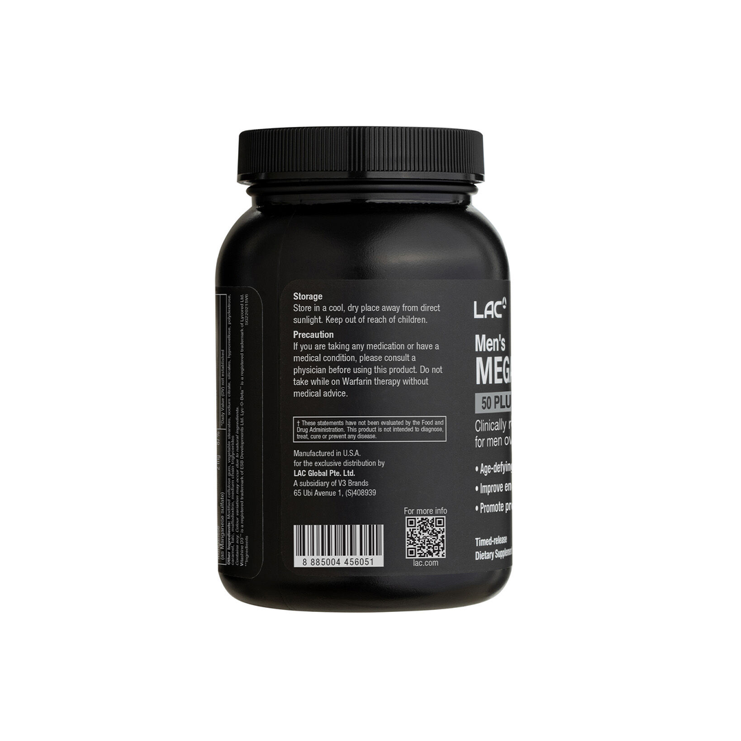 LAC Men's Mega Multi 50 Plus Daily Nutrition 60 Caplets