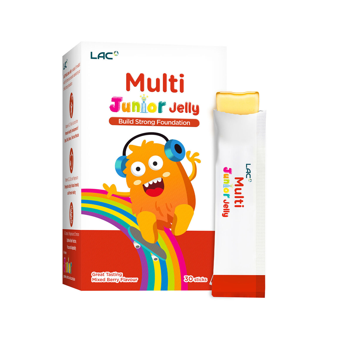 LAC Junior Multivitamin Gummies Daily Nutrition Raspberry Flavor x 100 Pieces