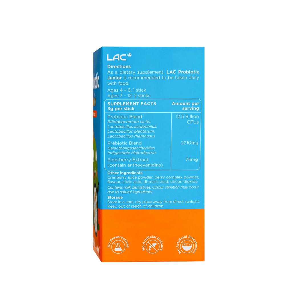 LAC Probiotic Junior Digestive Support 12.5 Billion 3g x 30 Sticks
