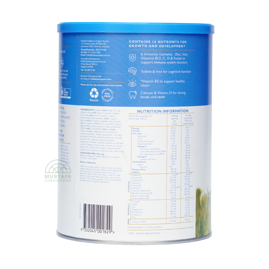 Bellamy's Organic Toddler Milk Powder (Step 3) 900g