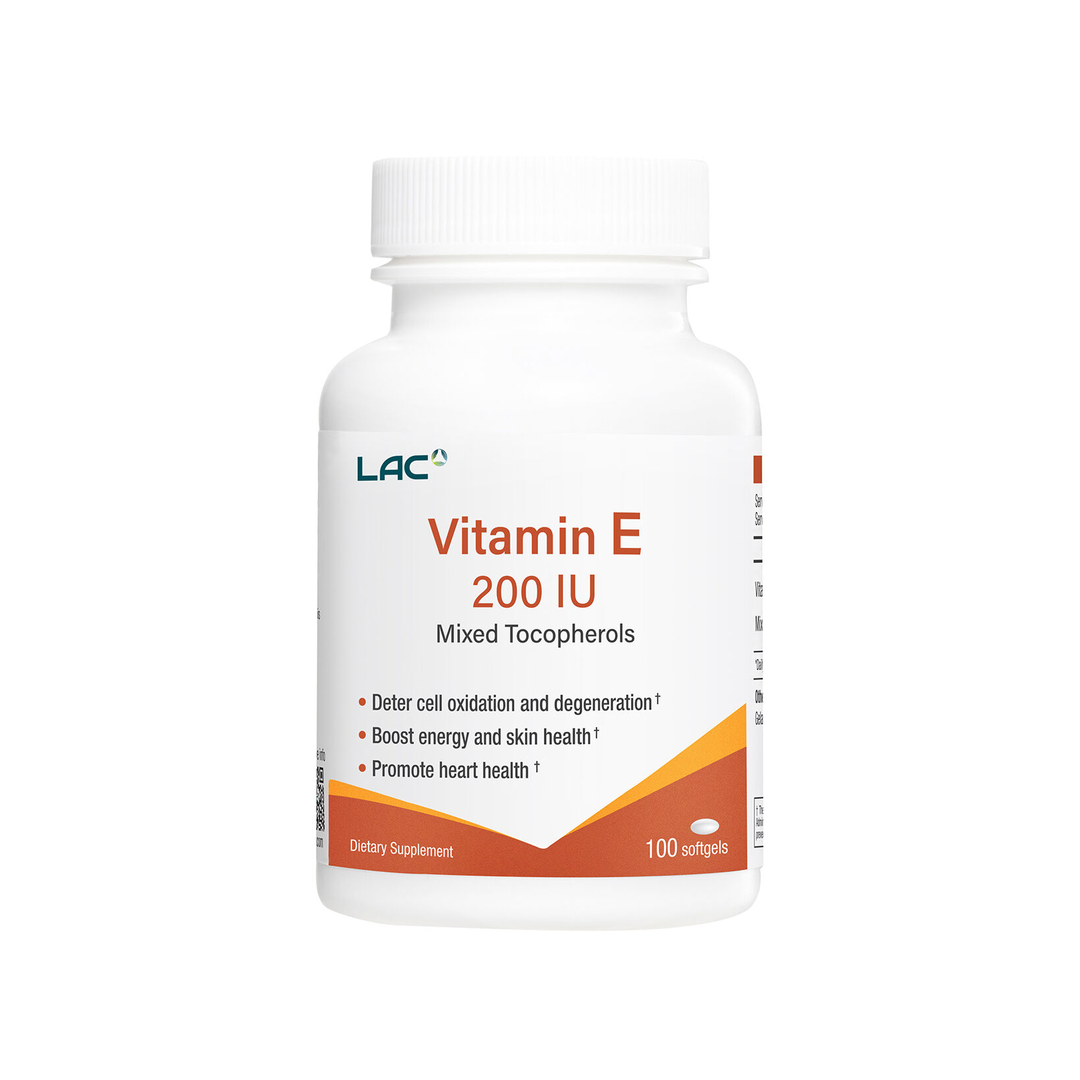 LAC Vitamin E Antioxidant Support 200 IU x 100 Capsules