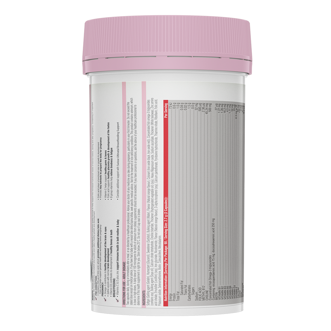 Swisse Ultinatal Pre-Conception and Pregnancy Multivitamin (180 Caps)