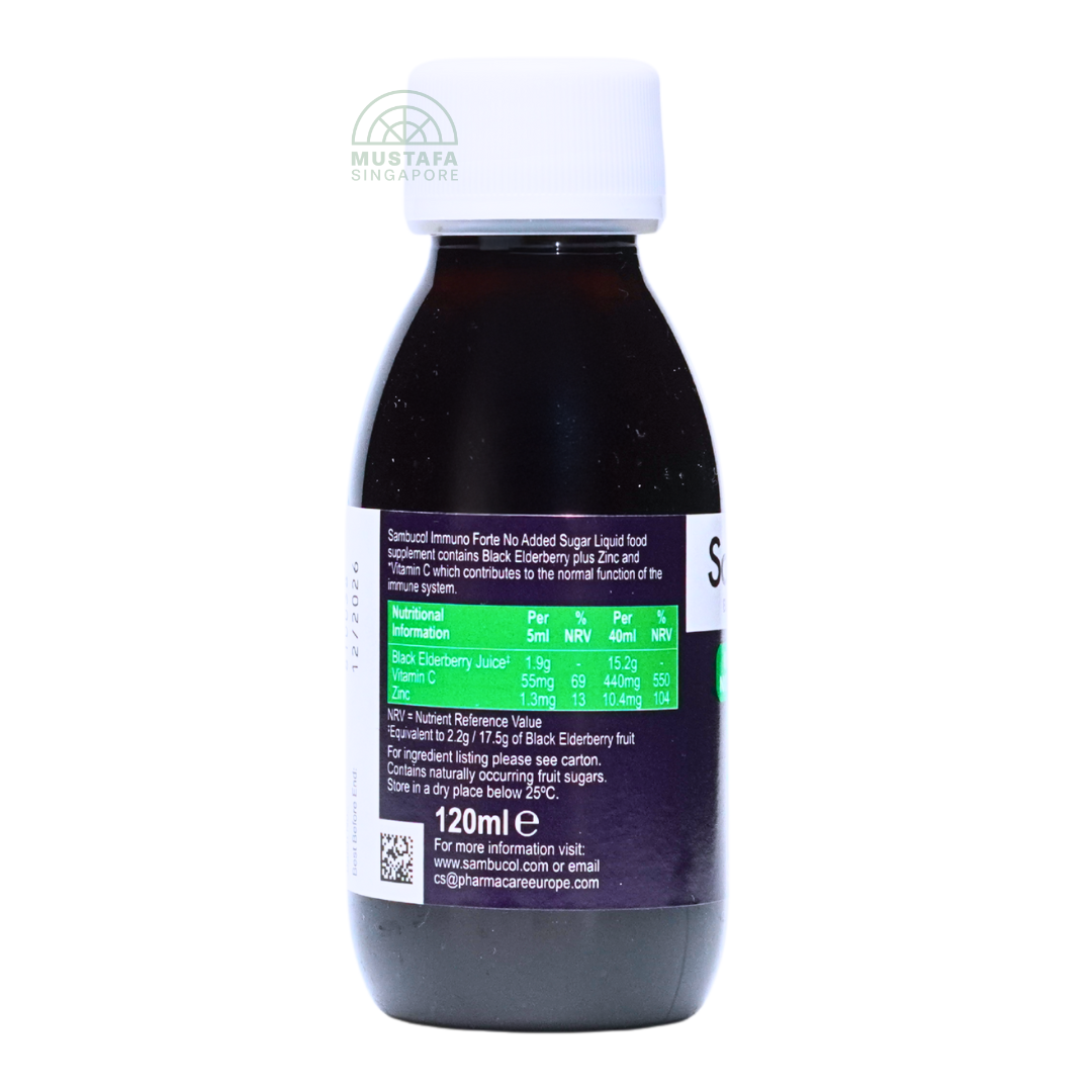 Sambucol Black Elderberry Immuno Forte Sugar Free (Vegan Liquid) 120ml
