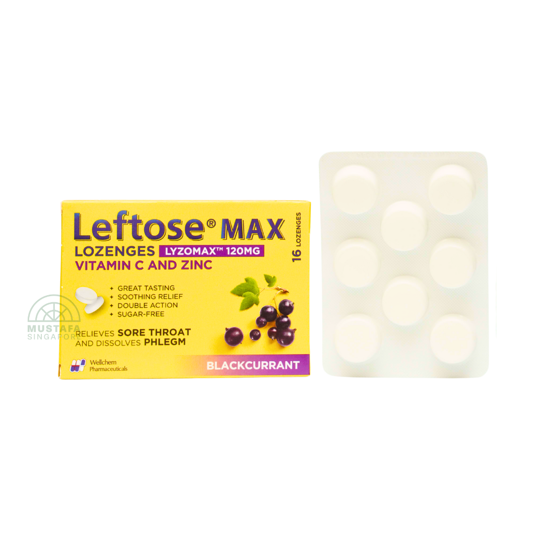 Leftose Max Honey Lemon Lozenges Lyzomax 16 Lozenges 90mg