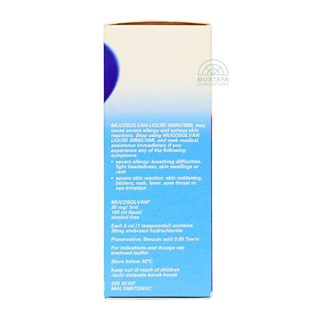 Mucosolvan Liquid Strawberry Flavour Ambroxol Hydrochloride 100ml