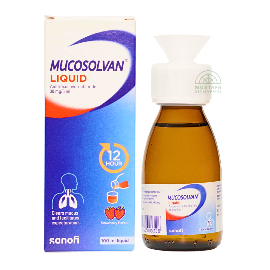 Mucosolvan Liquid Strawberry Flavour Ambroxol Hydrochloride 100ml