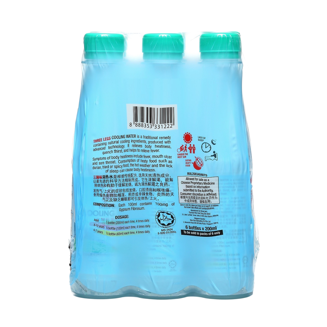 Three Legs Cooling Water 6 x 200ml