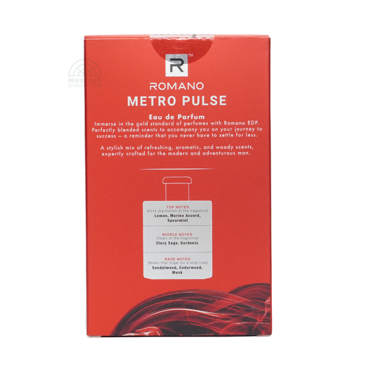 Romano Eau de Toilette Classic Metro Pulse 100ml Romano Eau de Toilette Classic Metro Pulse 100ml