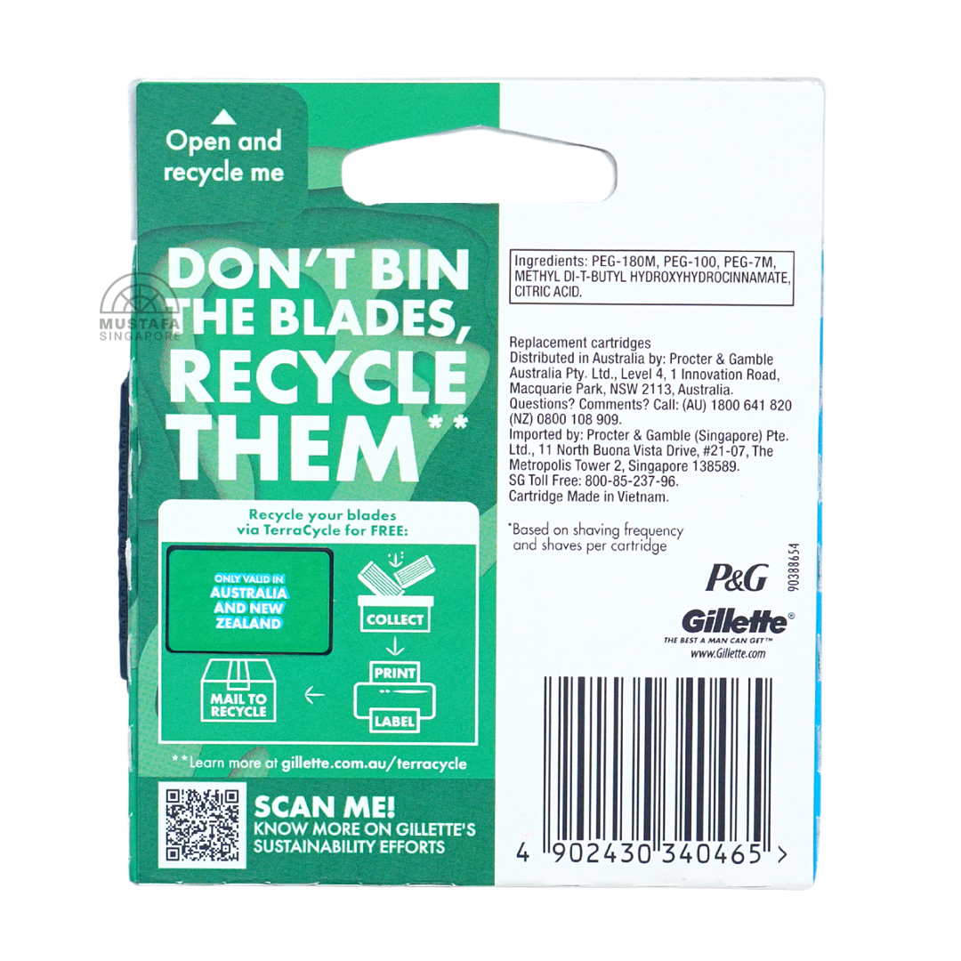 Gillette Mach 3 Turbo 3D (Razor Blade Refill 8s)