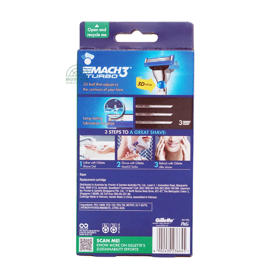 Gillette Mach 3 Turbo 3D Razor 2UP