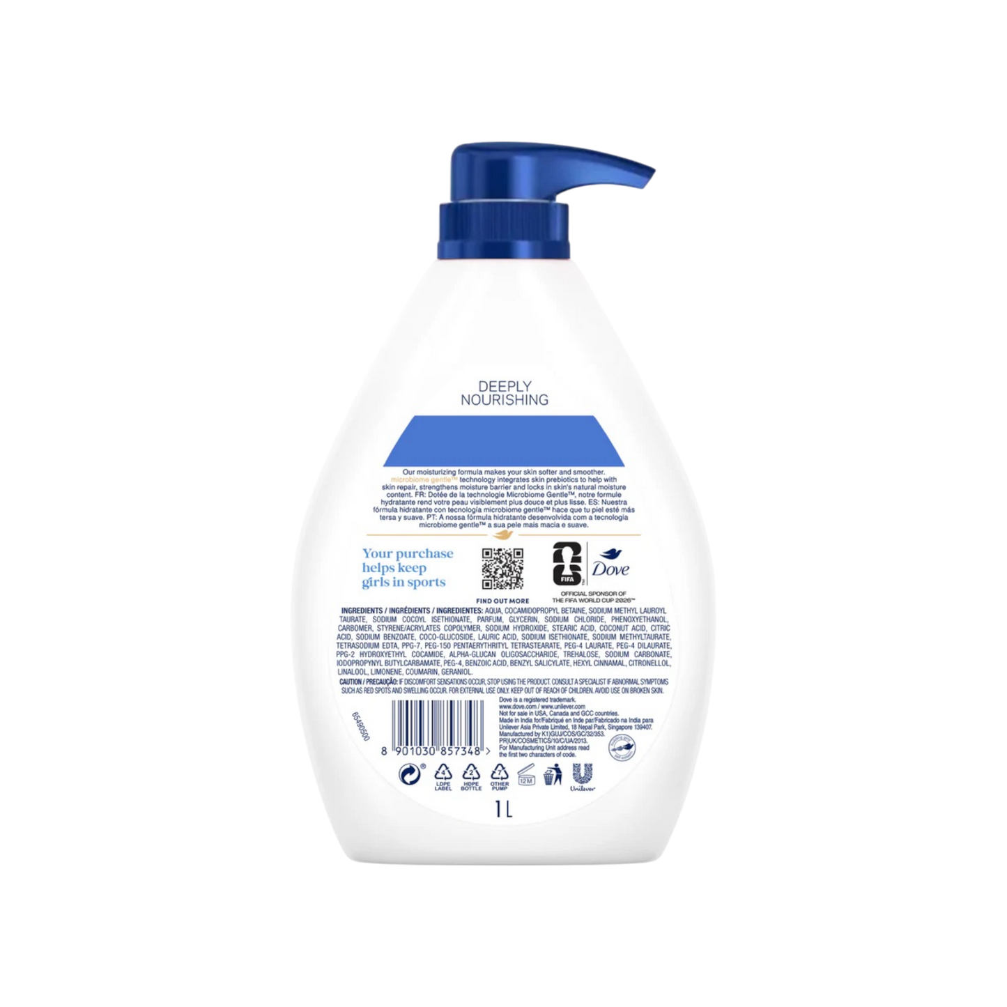 Dove FIFA Deeply Nourishing Body Wash 1L
