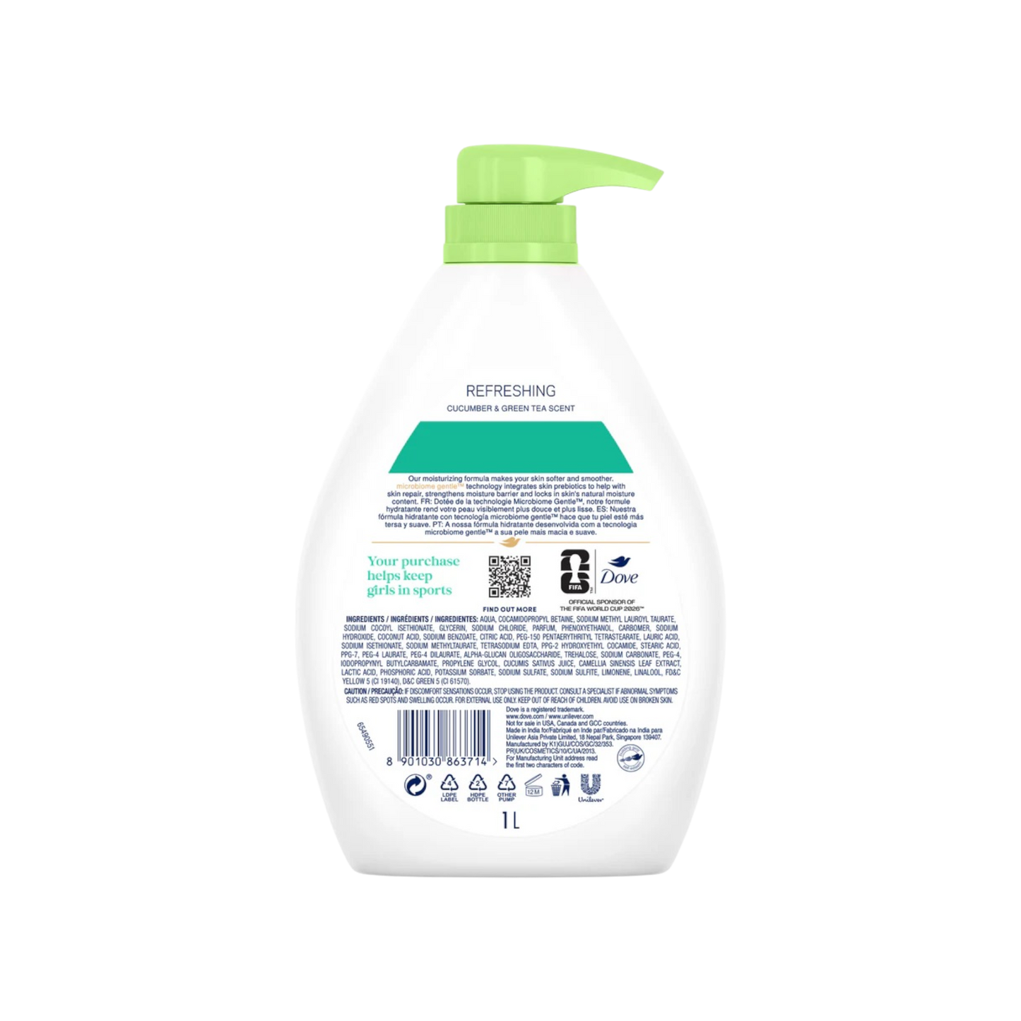 Dove FIFA Refreshing Body Wash 1L