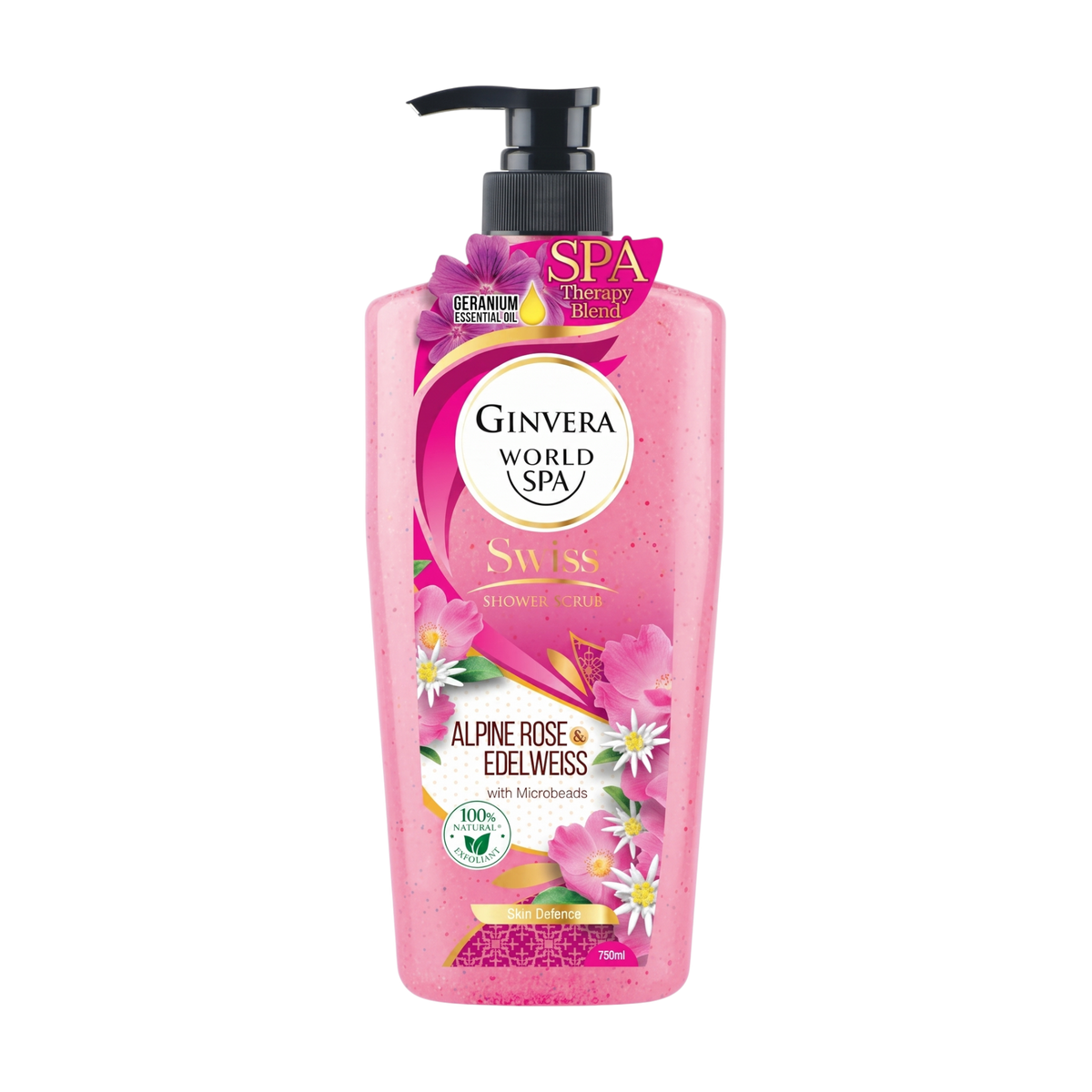 Ginvera World Spa Swiss Shower Scrub Alpine Rose & Edelweiss 750ml