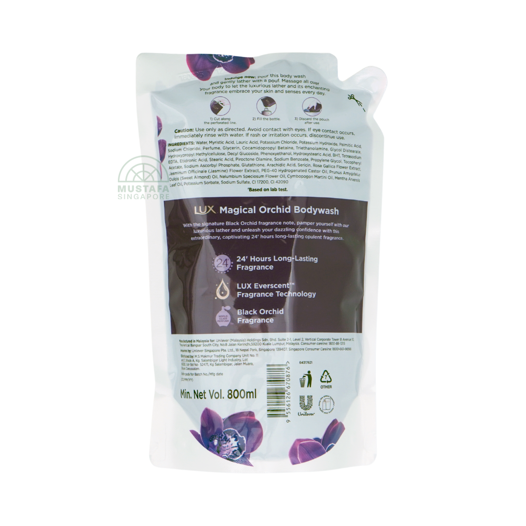 Lux Liquid Body Wash Magical Orchid Refill 800ml