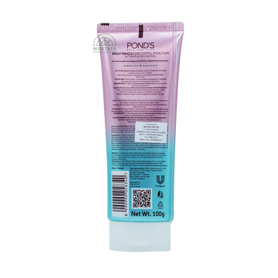 Ponds Bright Miracle Thymo-bha Niasorcinol Facial Foam 100ml