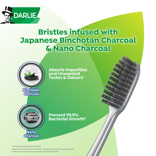Darlie Charcoal Clean (Regular Head) Soft Bristles Toothbrush Value Pack 5s Darlie Charcoal Clean (Regular Head) Soft Bristles Toothbrush Value Pack 5s