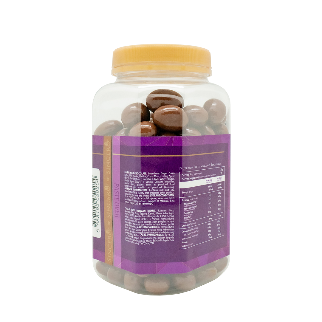 Sincero Premium Chocolate Raisin Milk Chocolate 450g