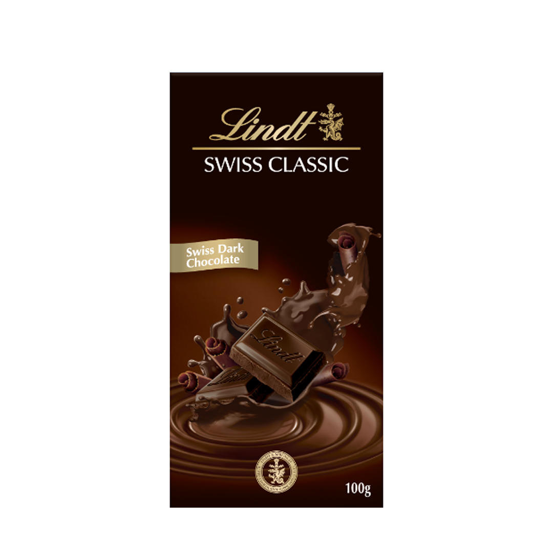 Lindt Swiss Classic Dark Chocolate Bar 100g