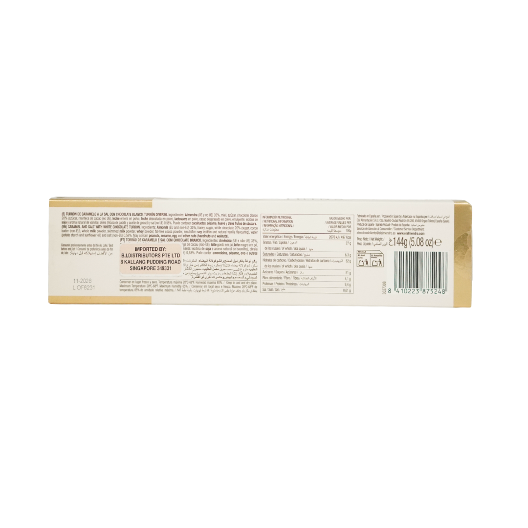 El Almendro Thins Chocolate Caramel Sea Salt Turron 144g