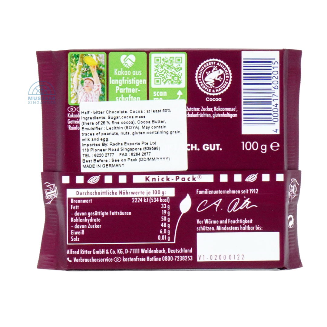 Ritter Sport Halbbitter 50% 100g