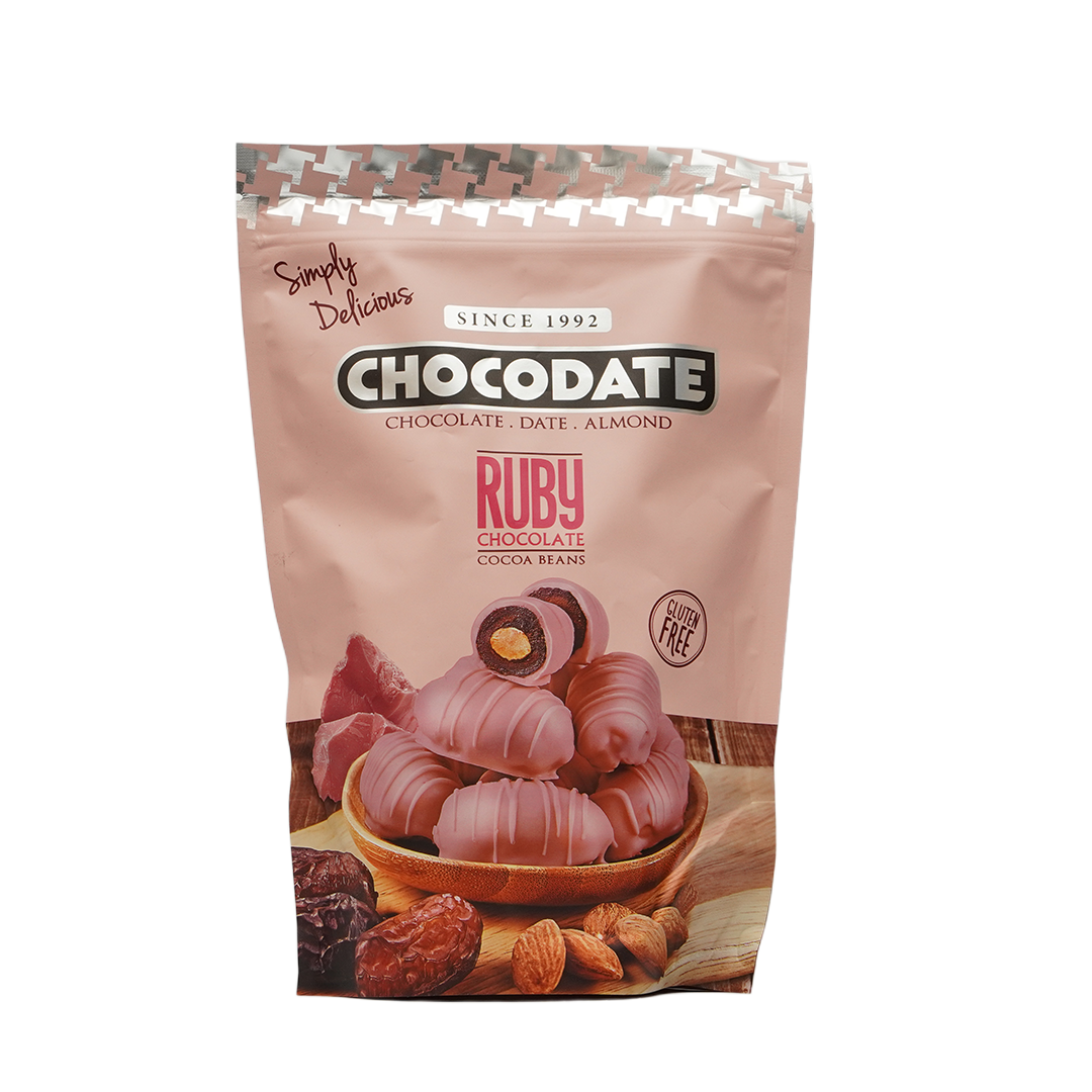 Chocodate Assorted Chocolate Date Almond (Ruby Chocolate), Gluten Free 250g