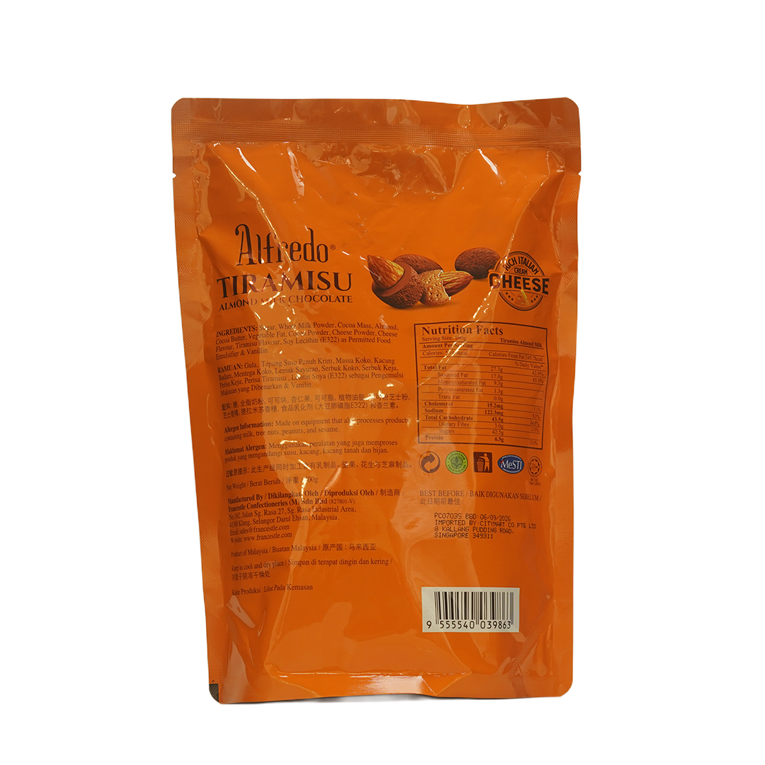 Alfredo Tiramisu Almond Milk Chocolate 300g