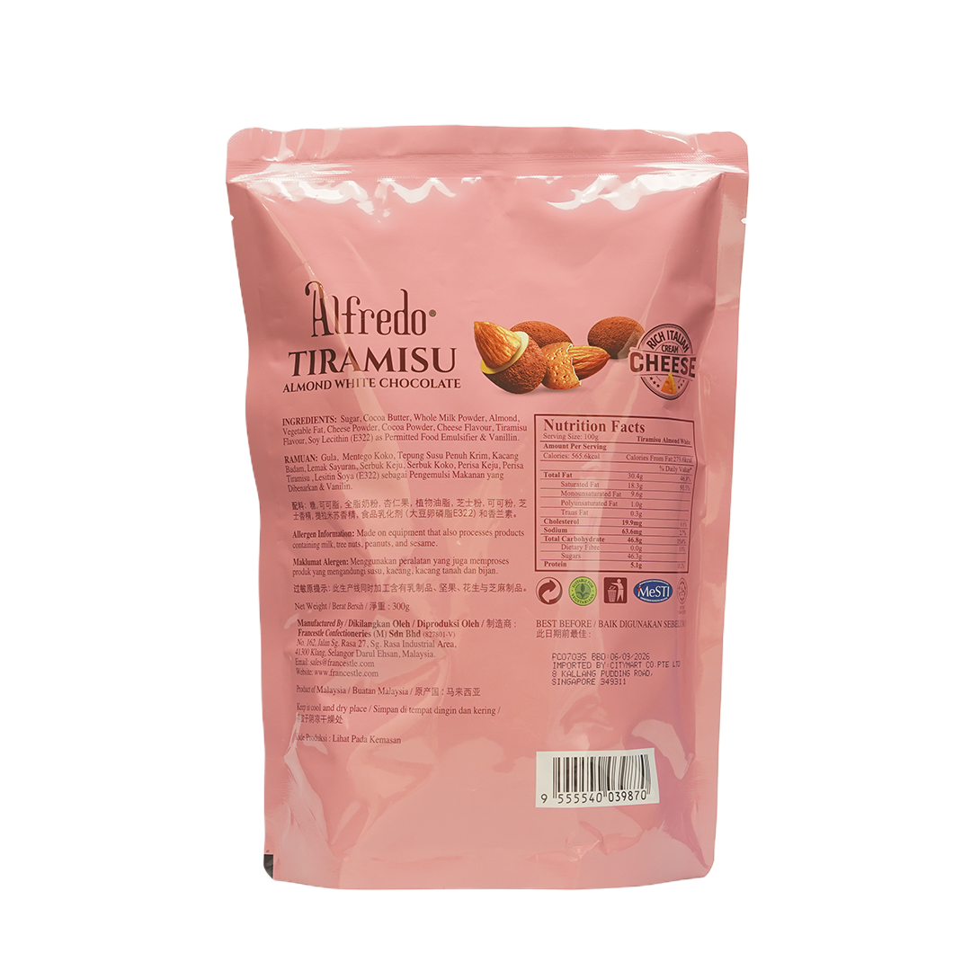 Alfredo Tiramsu Almond White Chocolate 300g