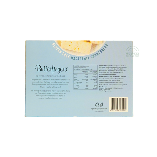 Yarra Valley Butterfingers Gluten Free Macadamia Shortbread 175g