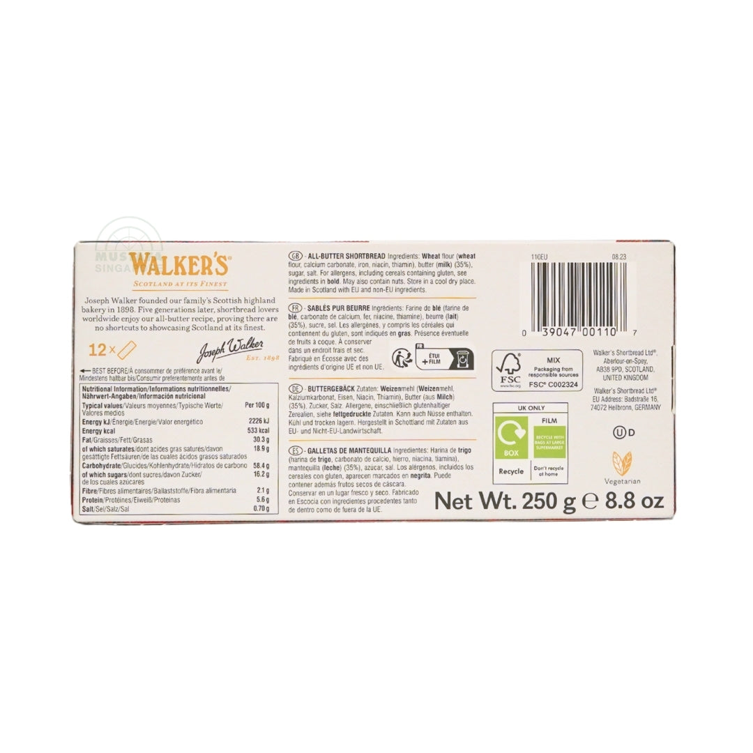 Walker's Shortbread Fingers 250g