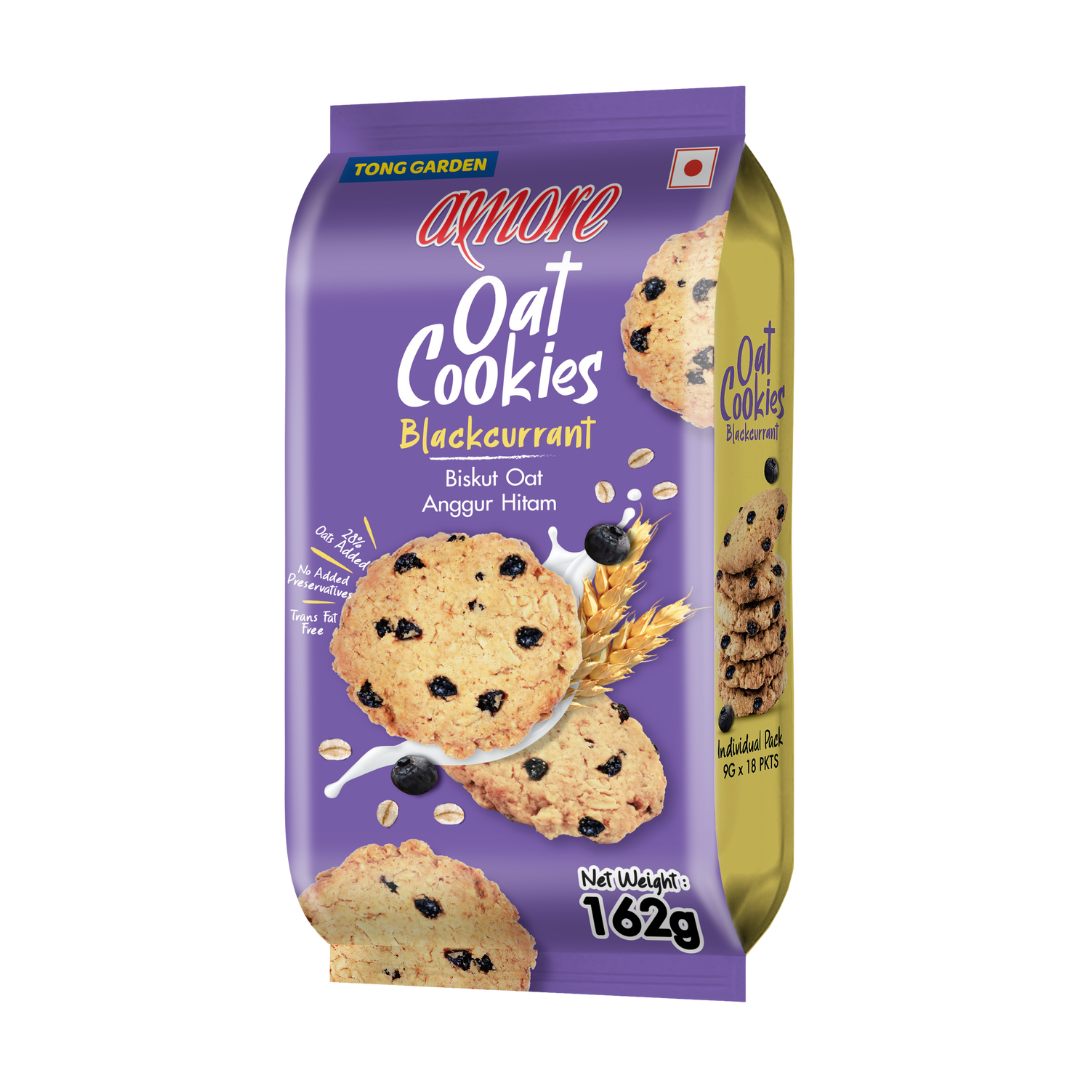 Tong Garden Oat Cookies Blackcurrant 162g